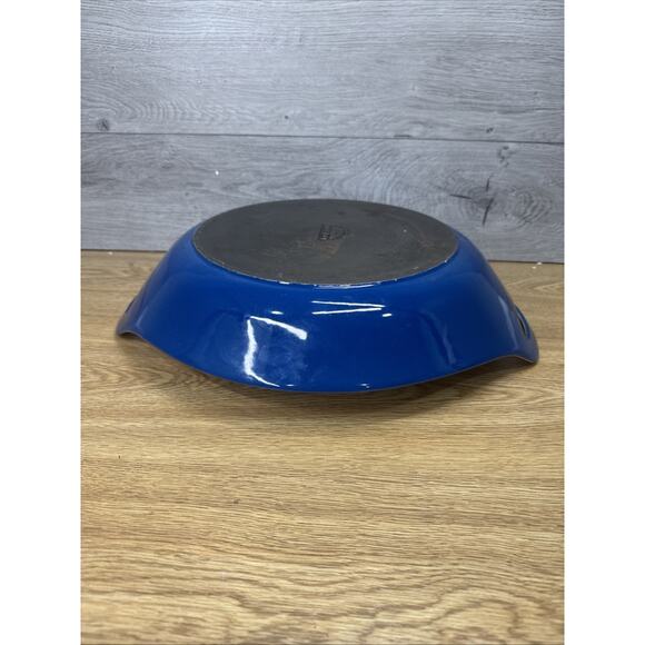 Michael Lax Copco Denmark Blue Cast Iron Enamel Paella Pan Casserole 16.5x14” - Picture 1 of 13